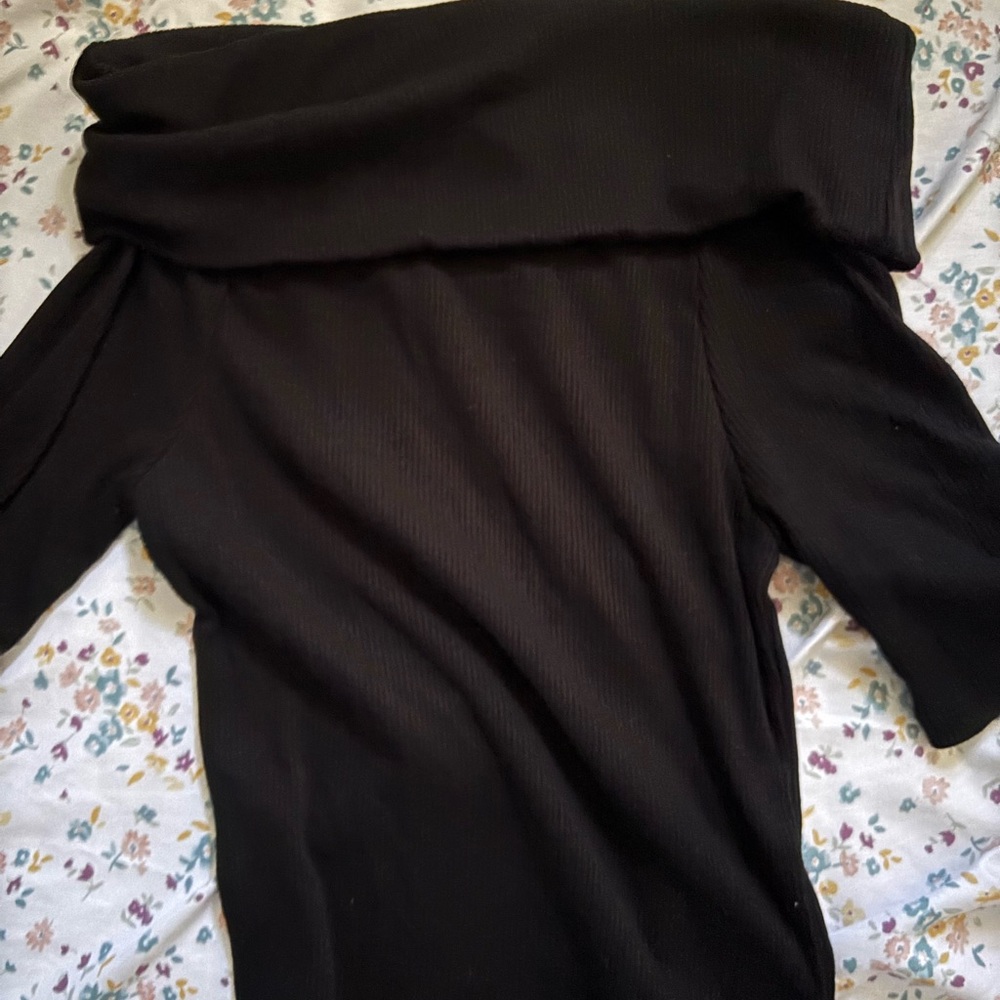 Elegant Black Off-Shoulder Shirt